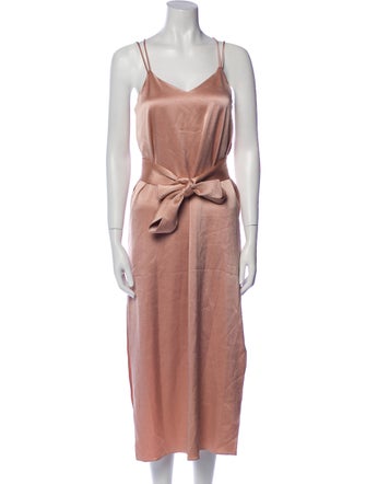 Halston V-Neck Long Dress