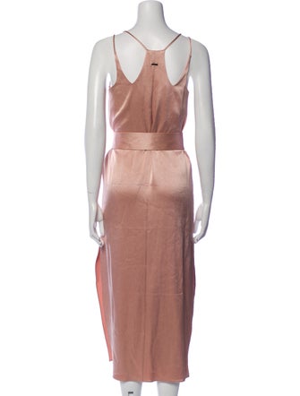 Halston V-Neck Long Dress