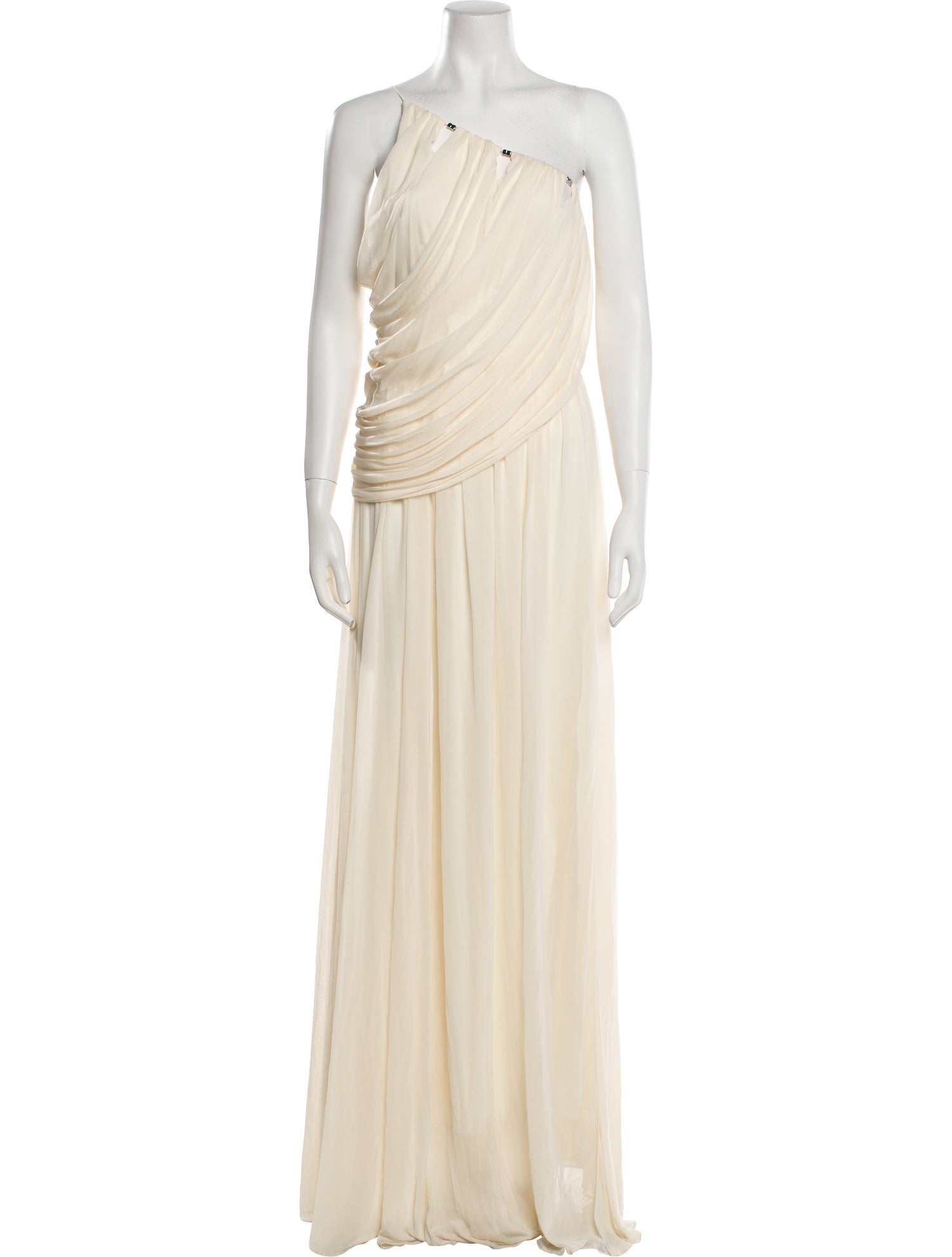 Halston One-Shoulder Long Dress