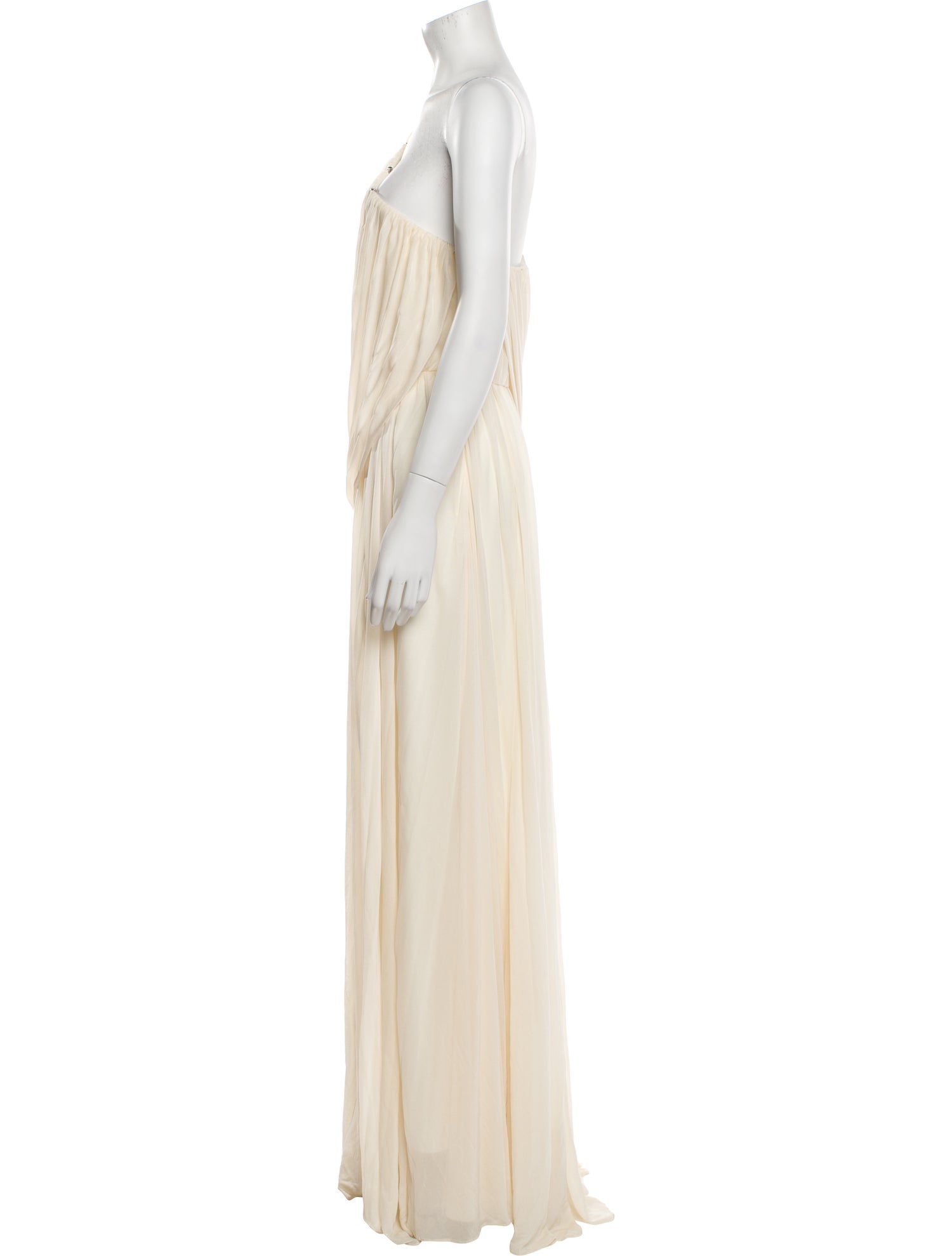 Halston One-Shoulder Long Dress