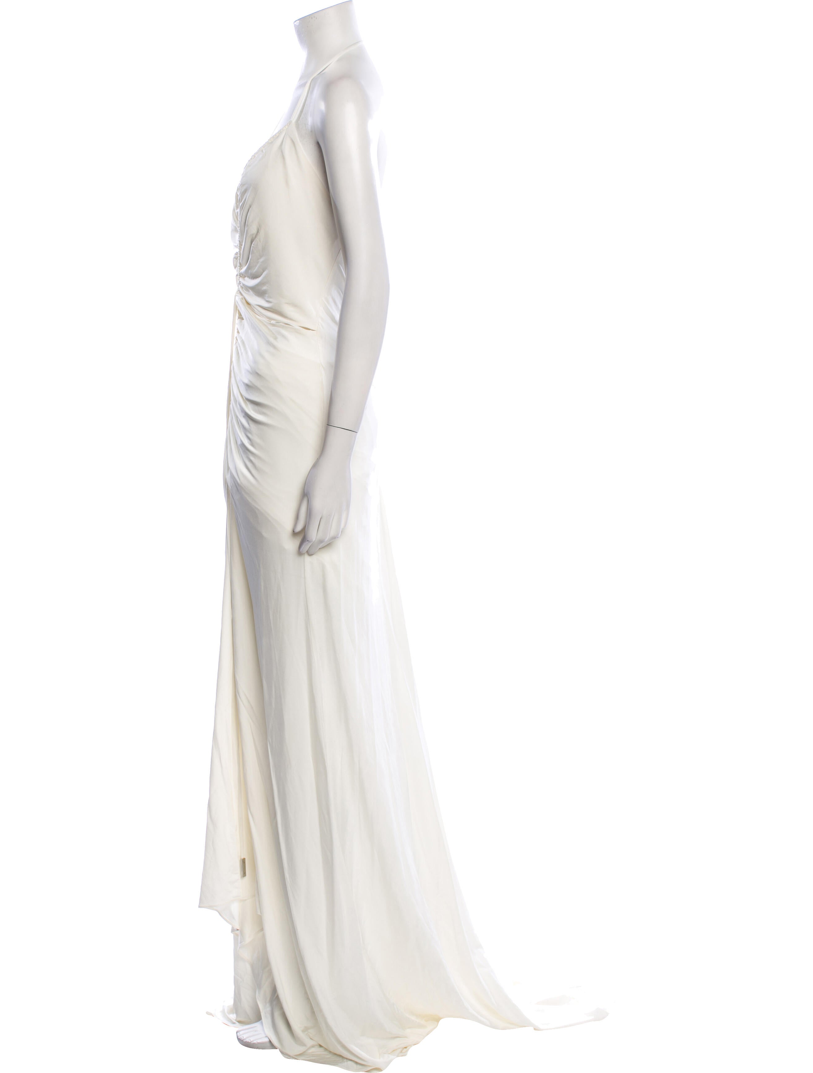 Halston V-Neck Long Dress