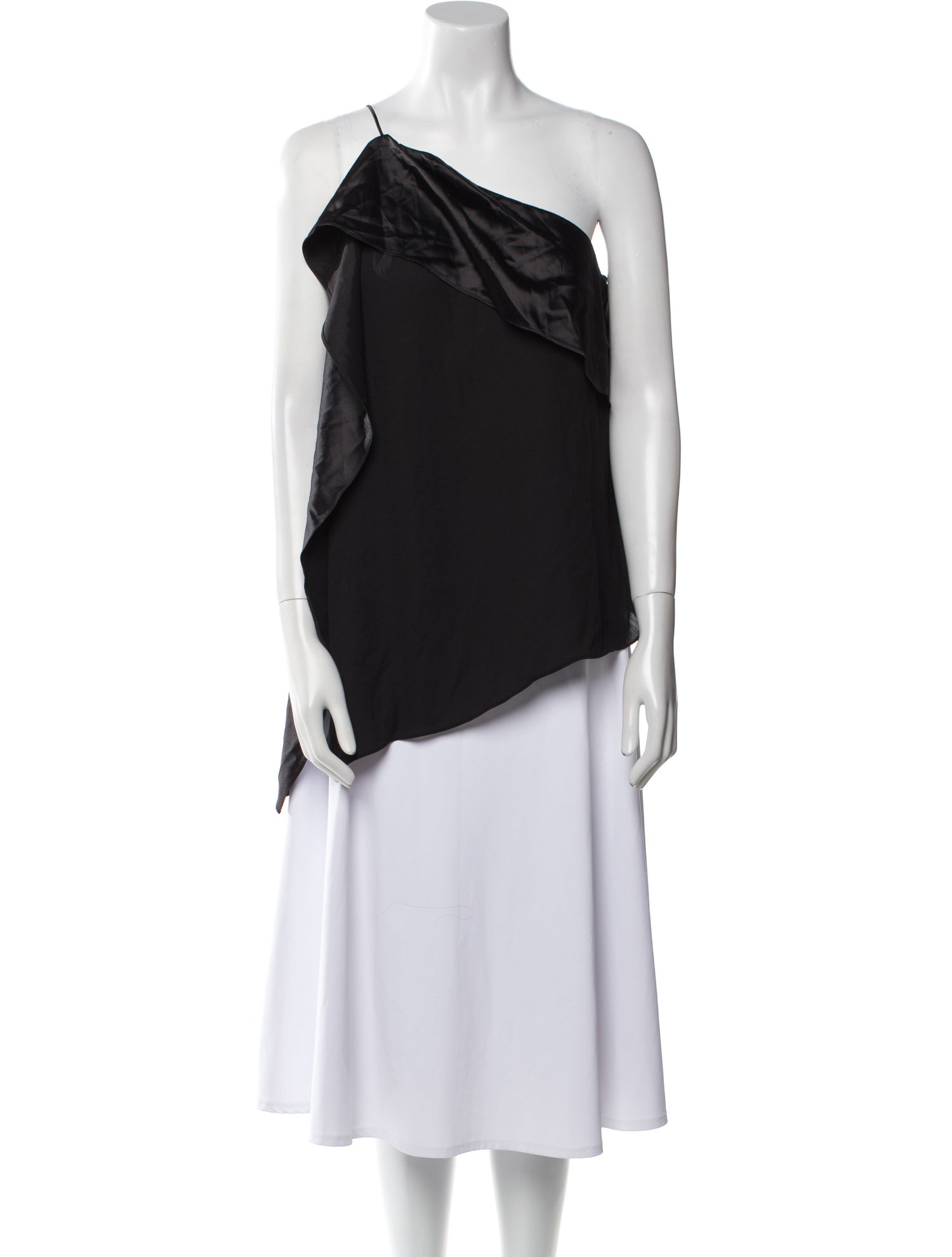 Halston One-Shoulder Sleeveless Top