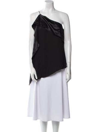 Halston One-Shoulder Sleeveless Top