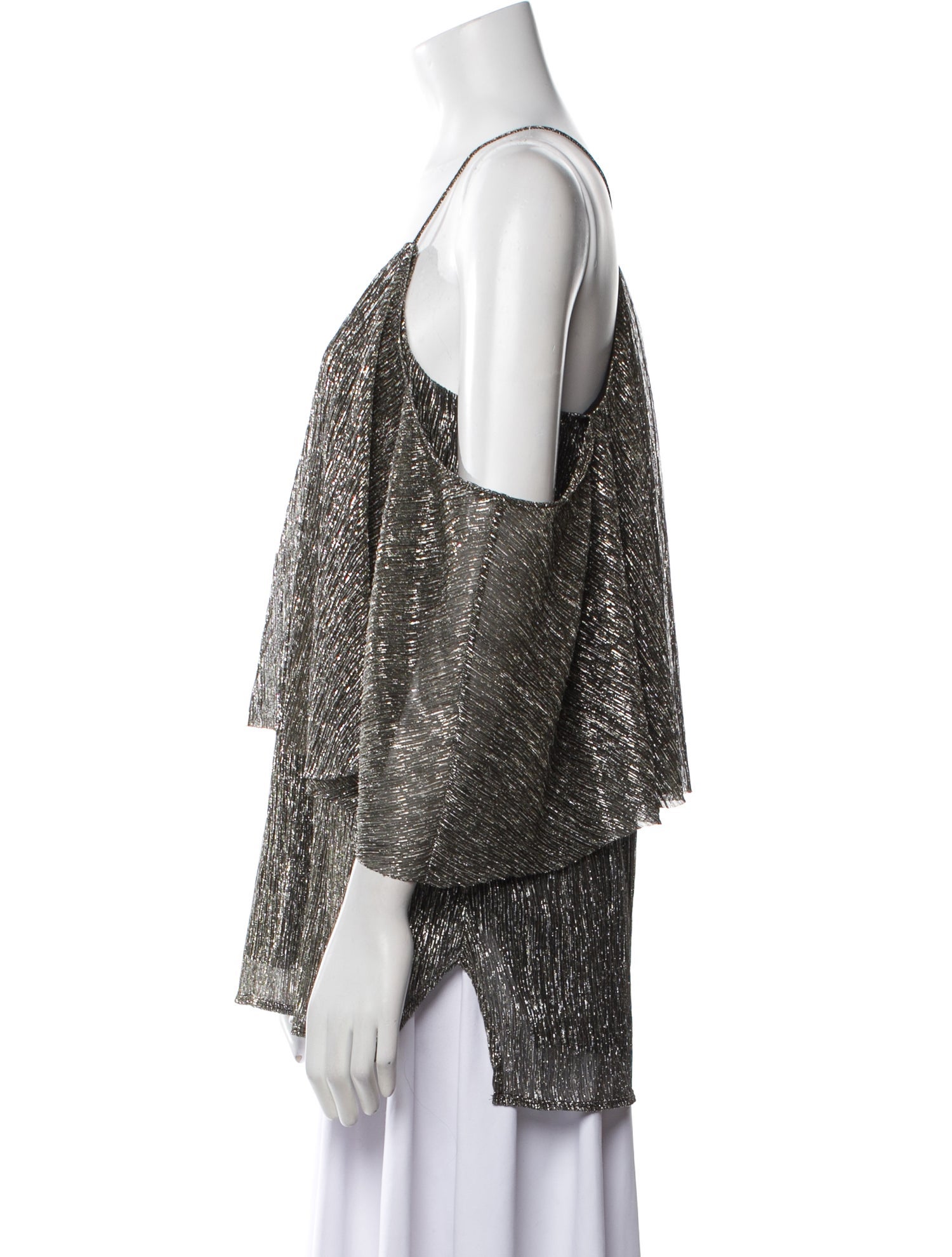 Halston Printed V-Neck Blouse w/ Tags