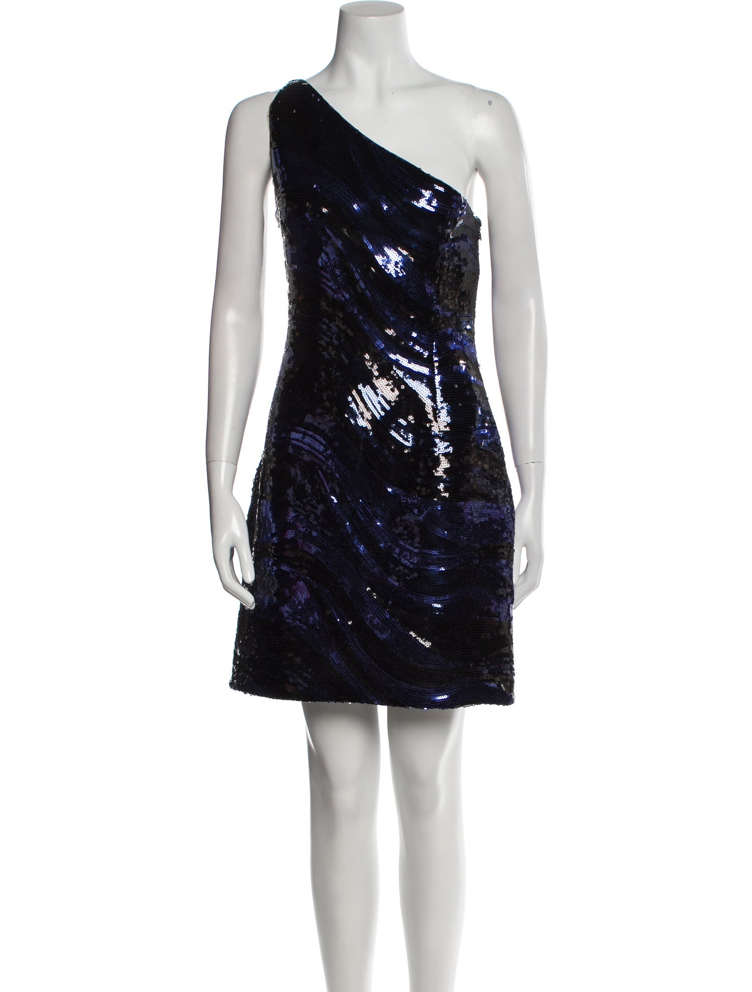 Halston One-Shoulder Mini Dress