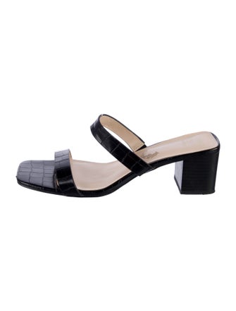 Halston Leather Slides