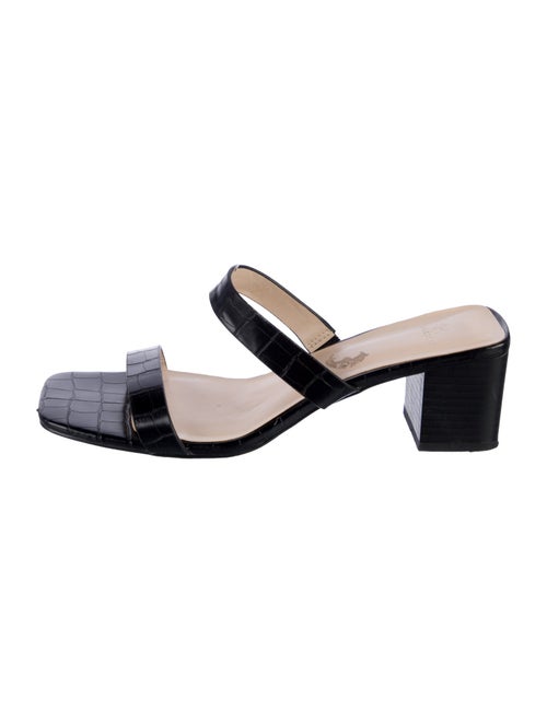 Halston Leather Slides