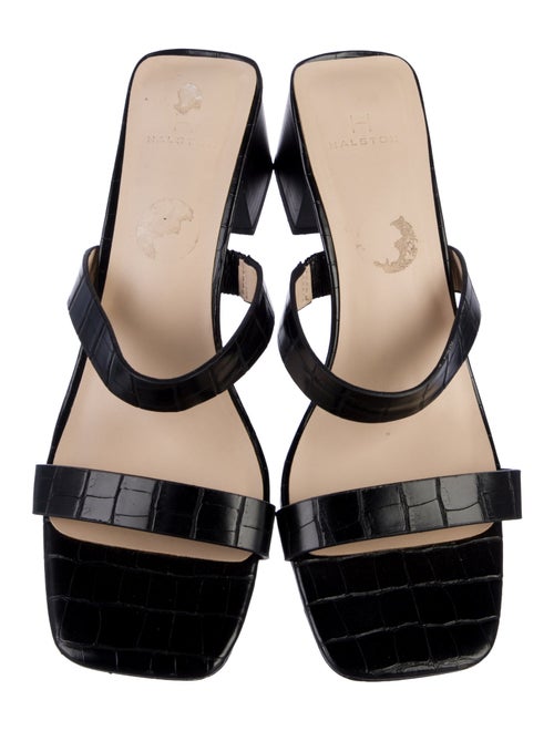 Halston Leather Slides