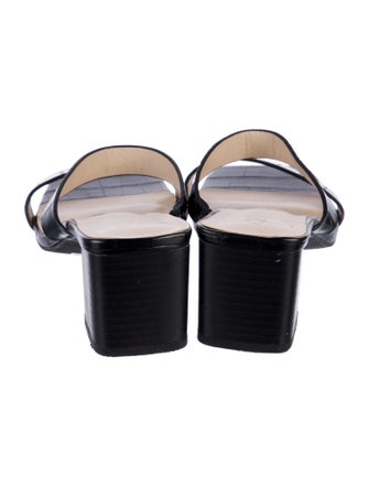 Halston Leather Slides