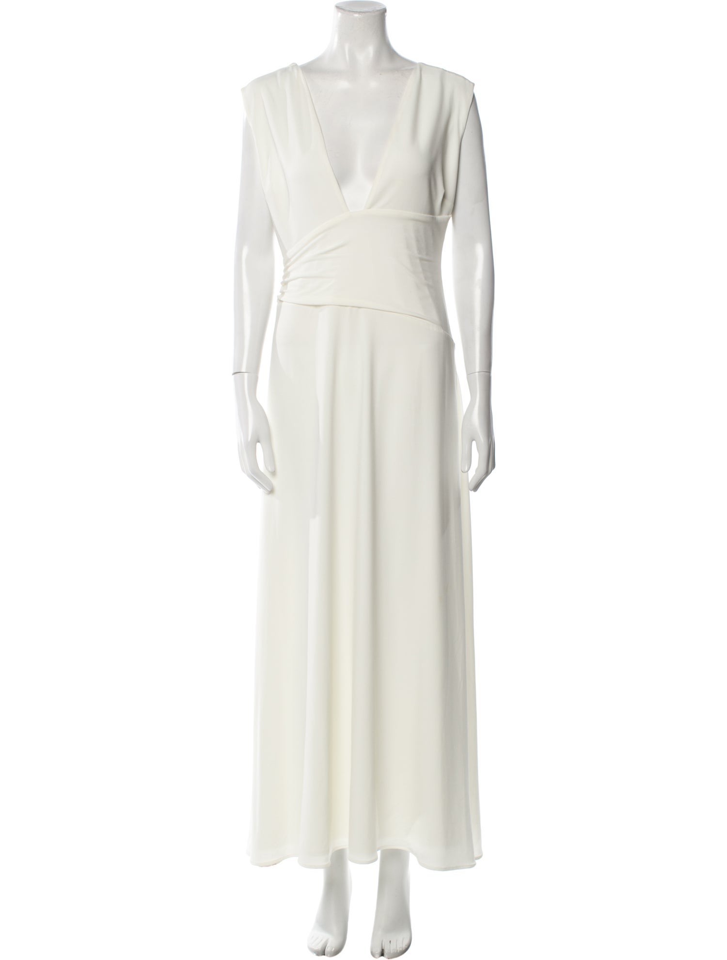 Halston V-Neck Long Dress