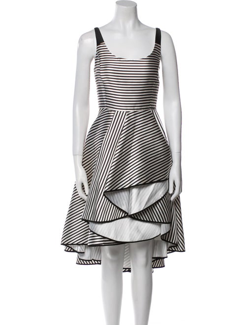 Halston Striped Midi Length Dress