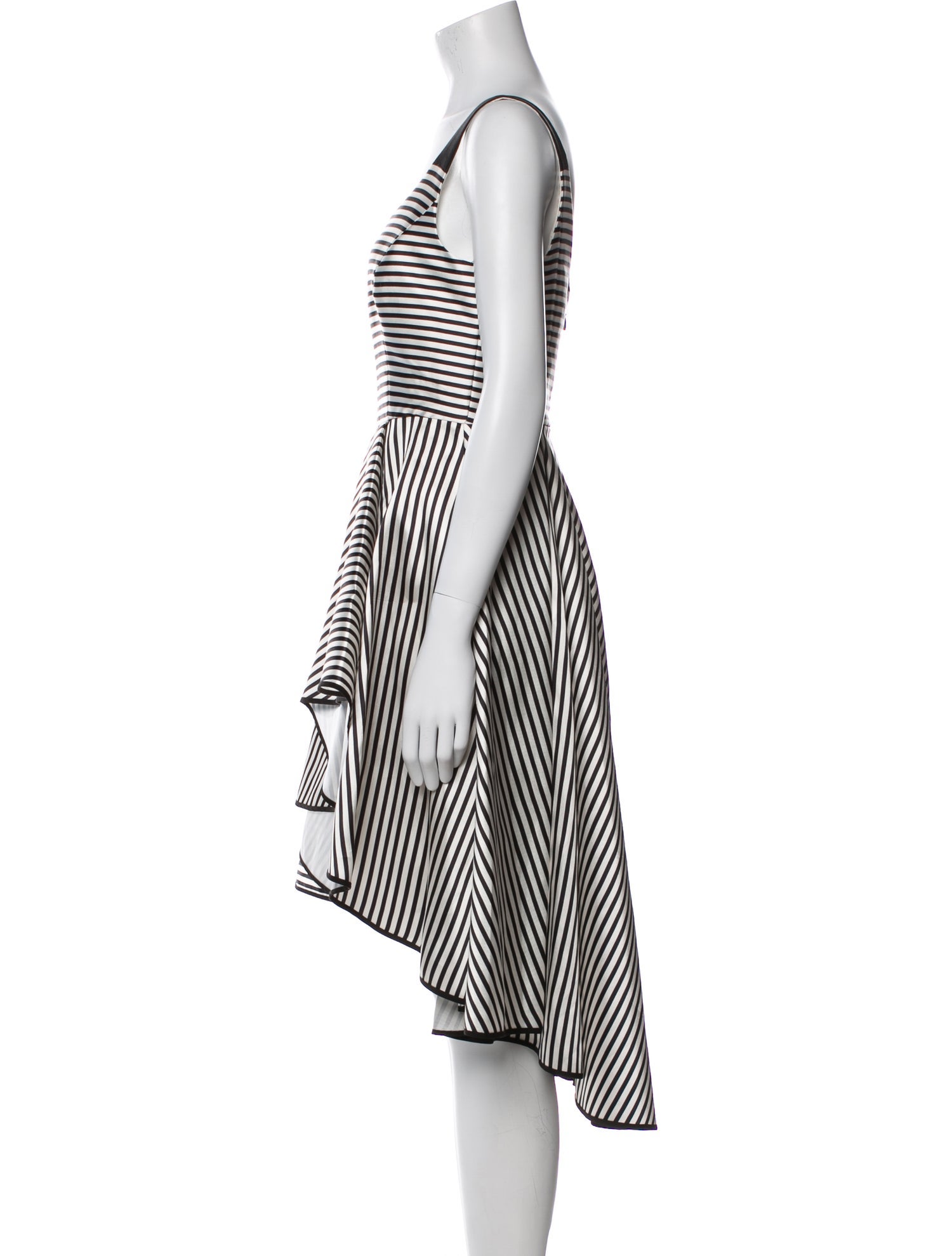 Halston Striped Midi Length Dress