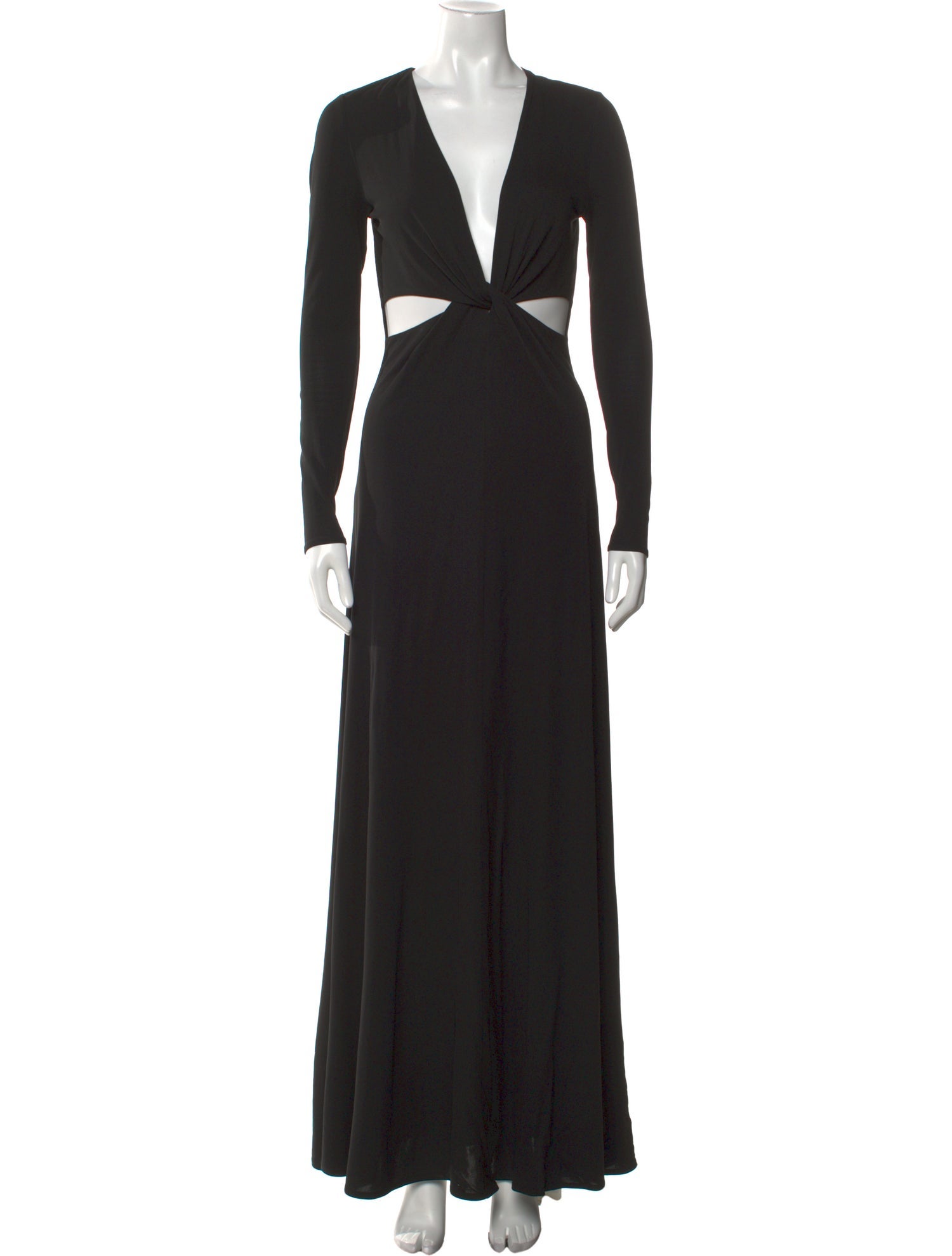 Halston V-Neck Long Dress
