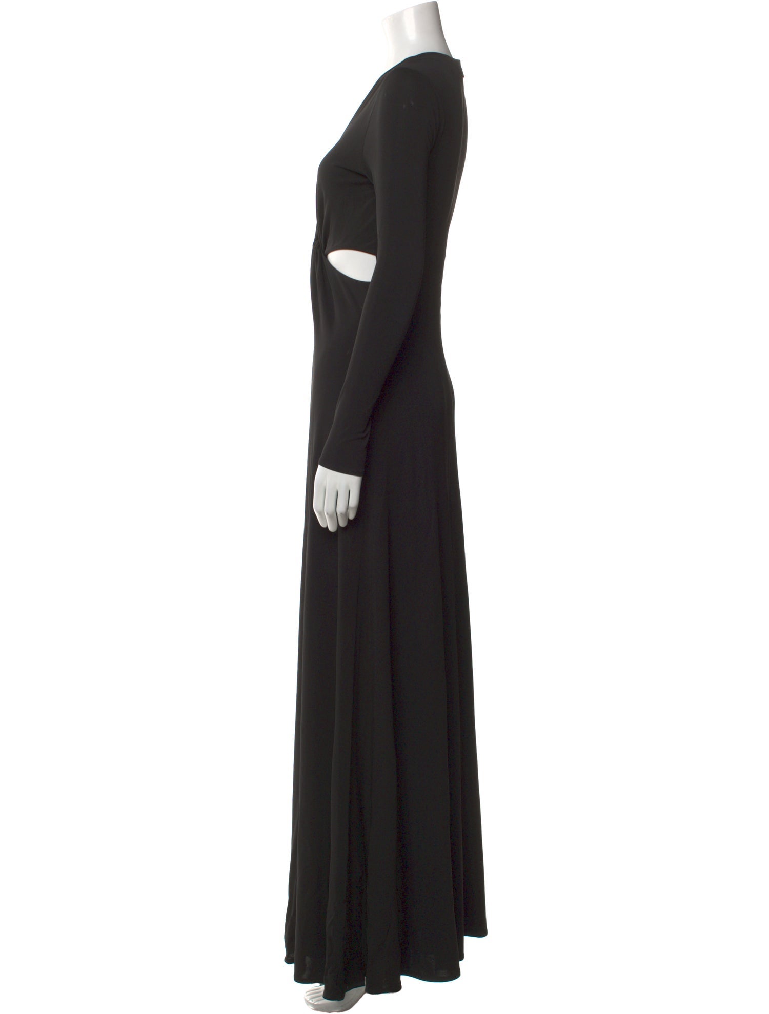 Halston V-Neck Long Dress