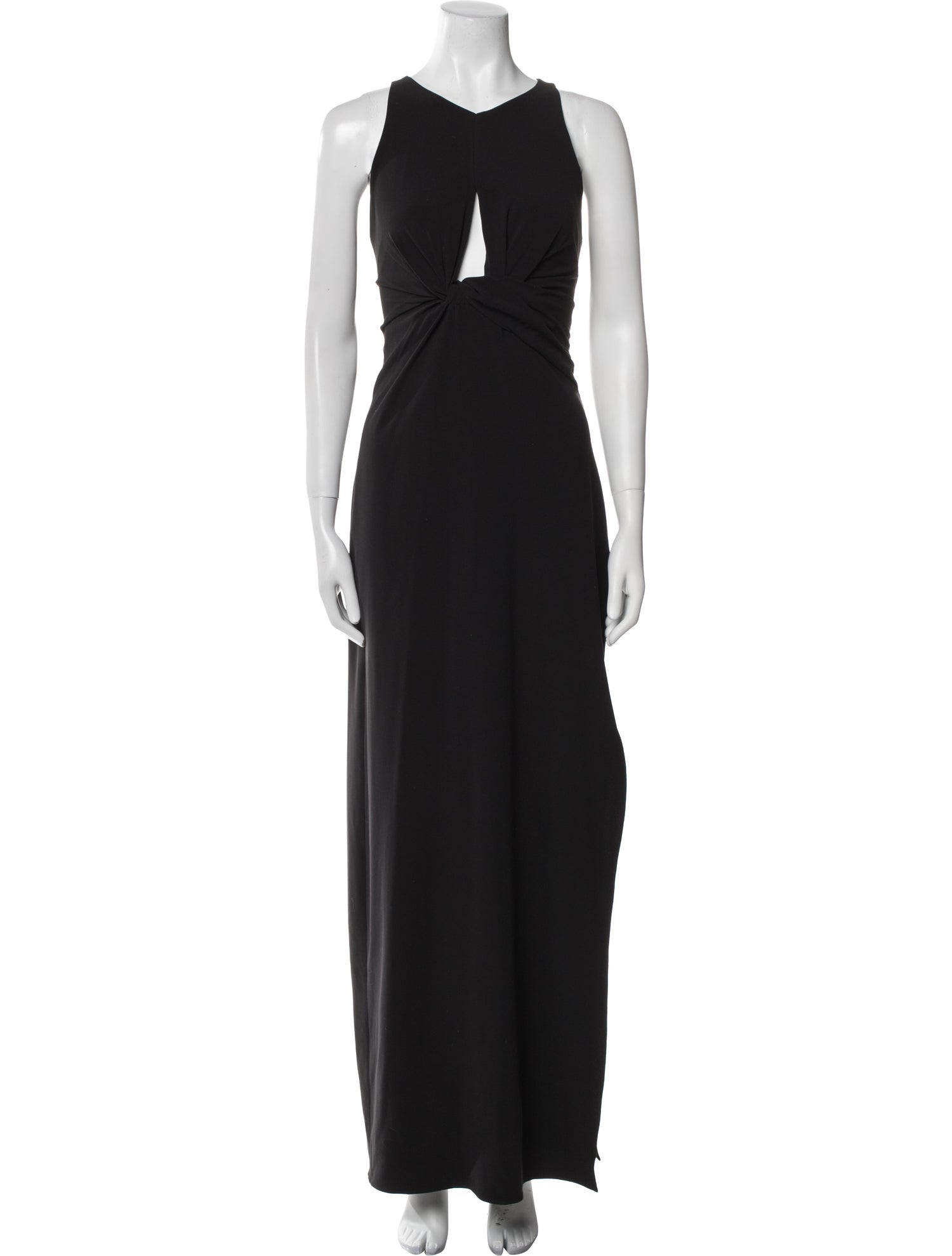 Halston V-Neck Long Dress