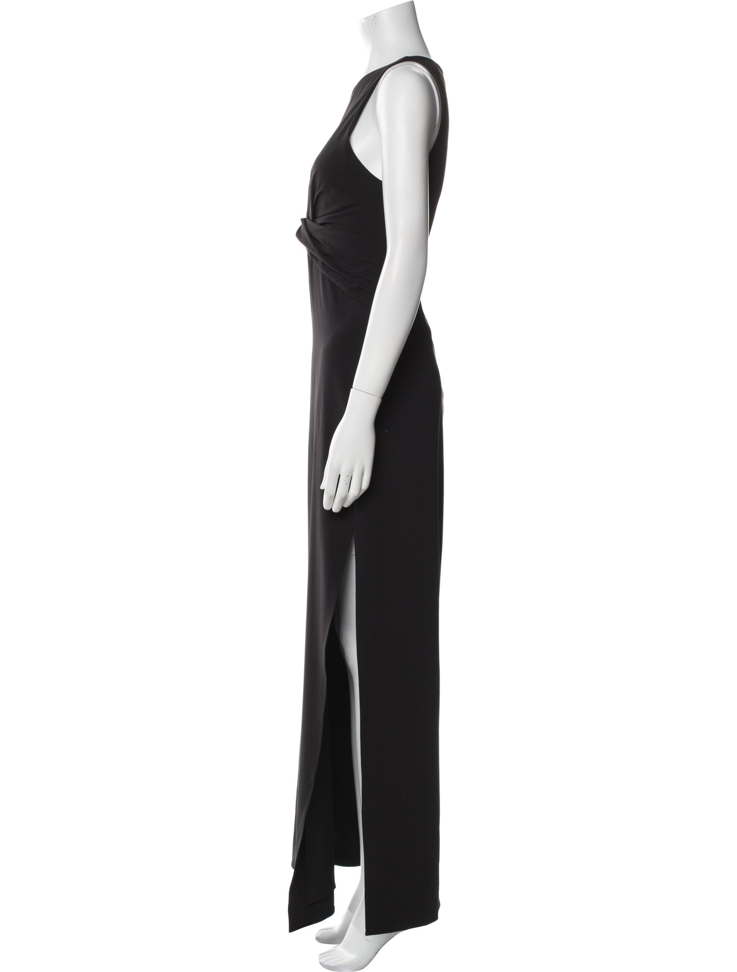 Halston V-Neck Long Dress