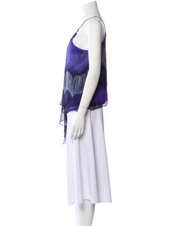 Halston Printed Halterneck Blouse