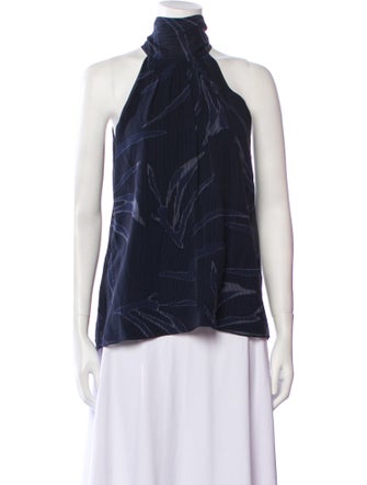 Halston Turtleneck Sleeveless Blouse