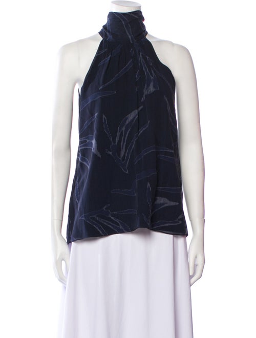 Halston Turtleneck Sleeveless Blouse