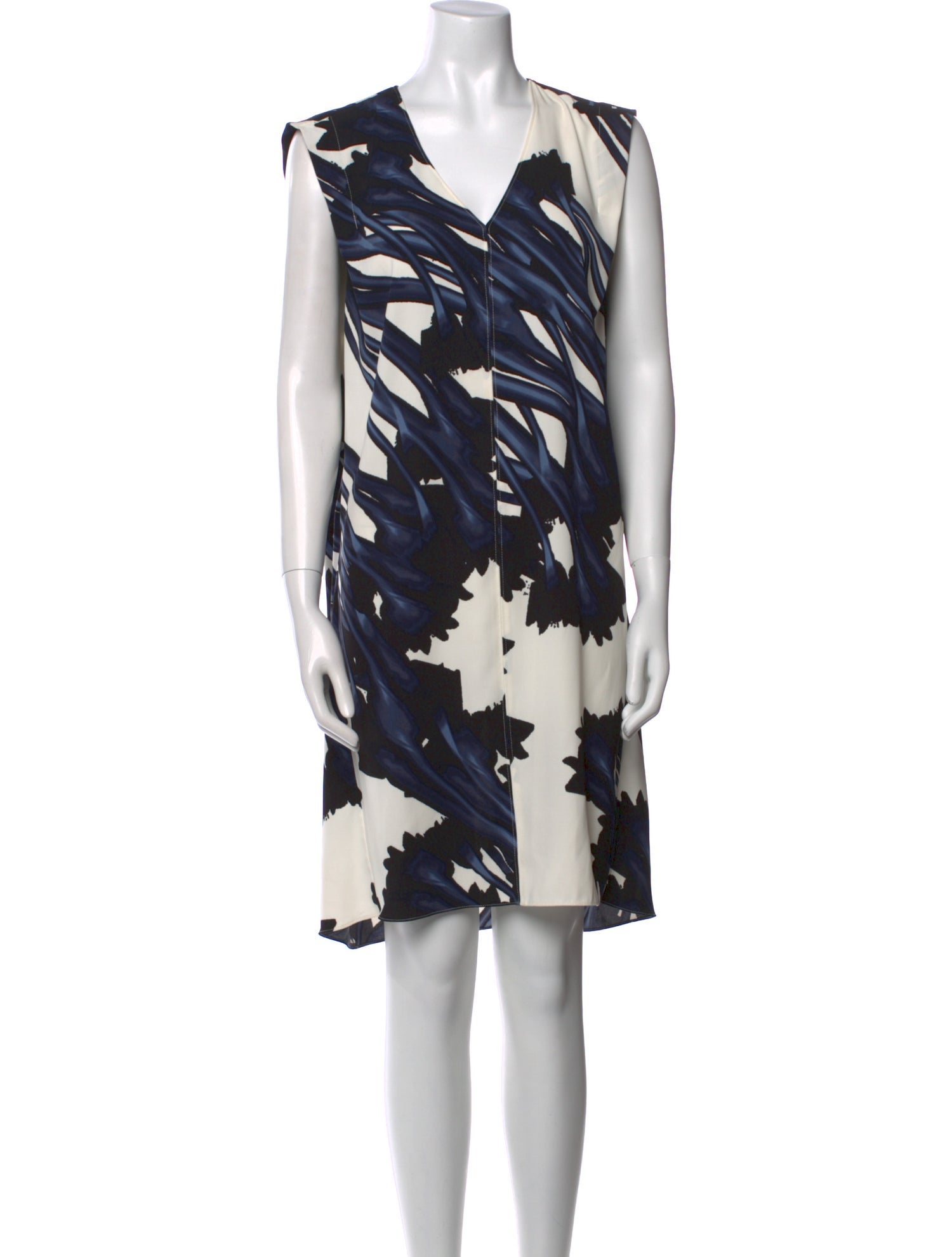Halston Printed Midi Length Dress