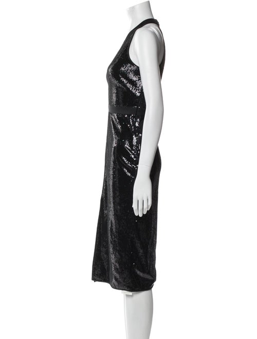 Halston V-Neck Midi Length Dress