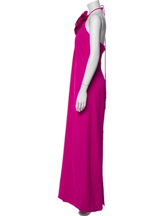 Halston Mock Neck Long Dress