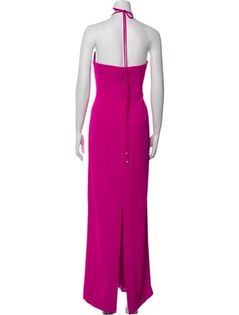Halston Mock Neck Long Dress