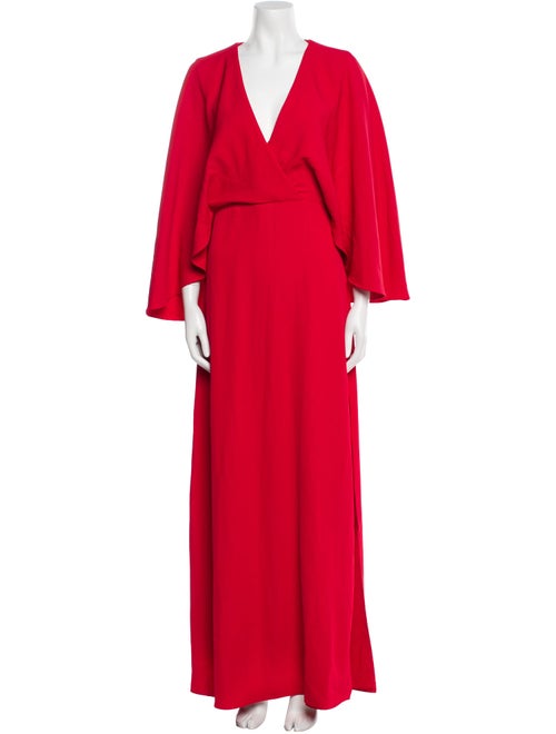 Halston V-Neck Long Dress