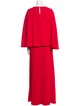 Halston V-Neck Long Dress