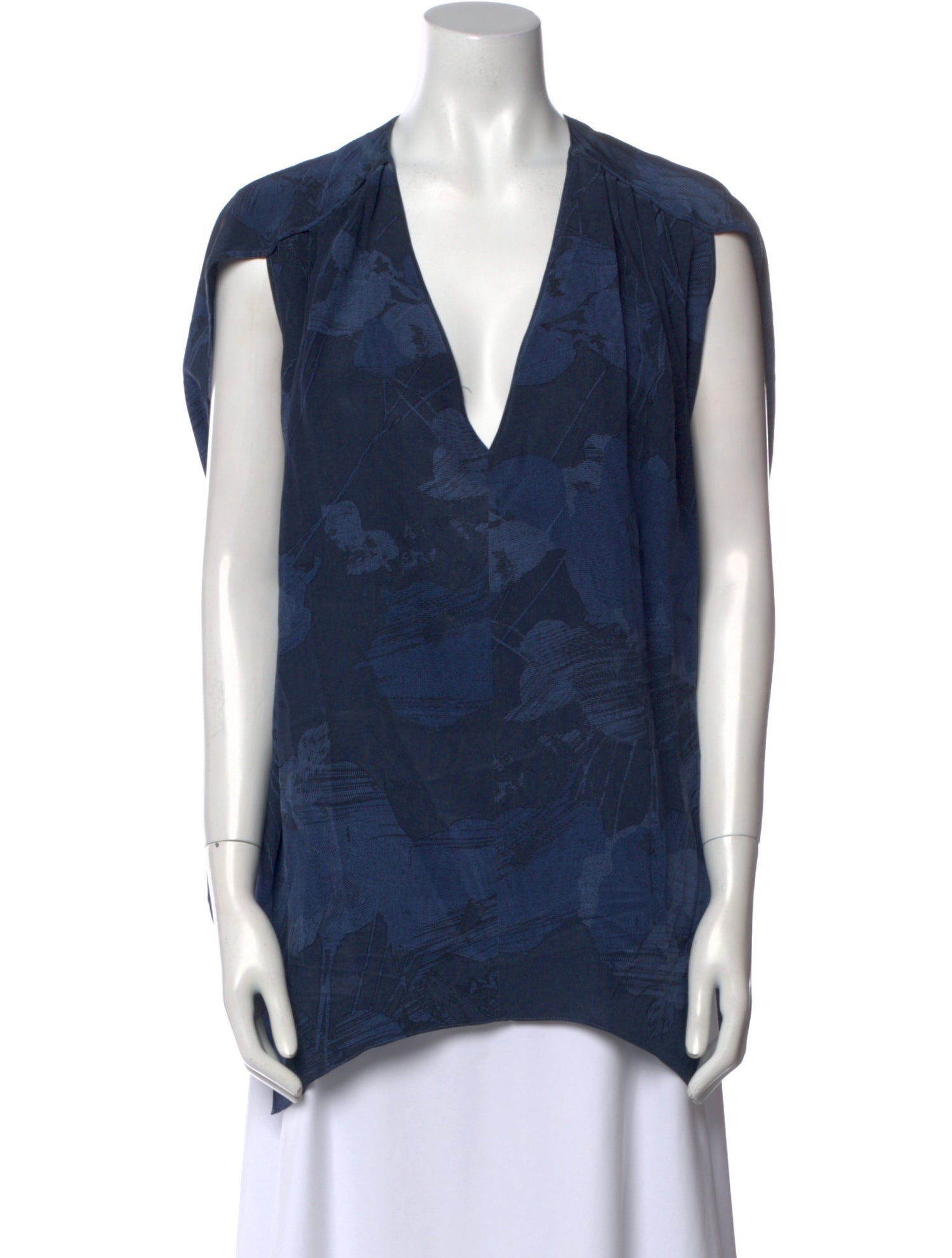 Halston Silk Printed Top
