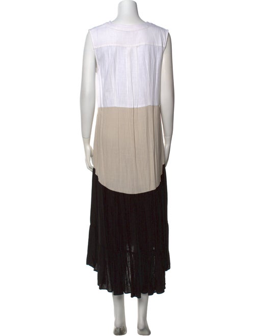 Halston Colorblock Pattern Midi Length Dress