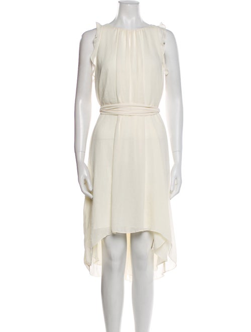 Halston Bateau Neckline Midi Length Dress