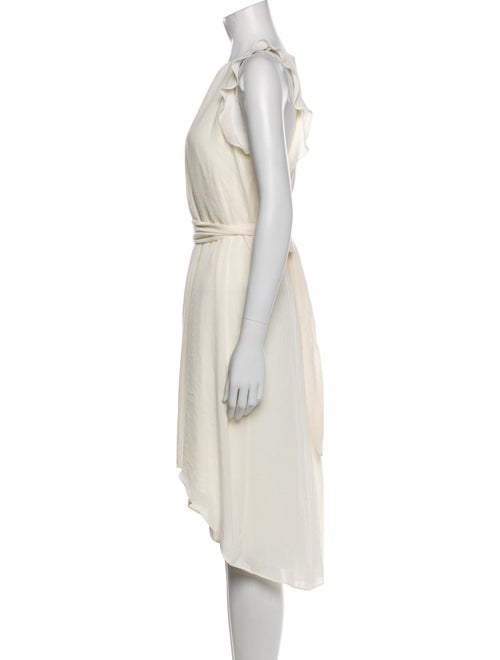 Halston Bateau Neckline Midi Length Dress