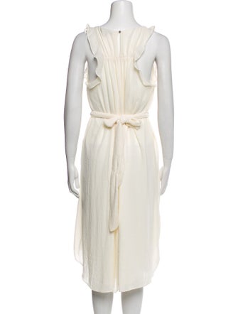 Halston Bateau Neckline Midi Length Dress