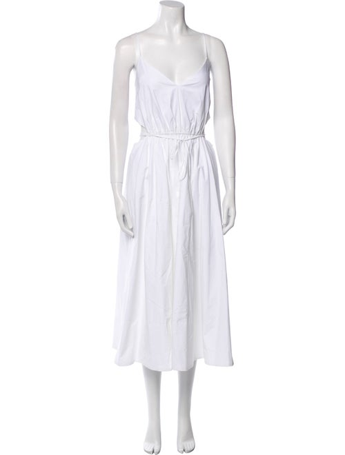 Halston V-Neck Midi Length Dress