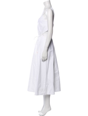 Halston V-Neck Midi Length Dress