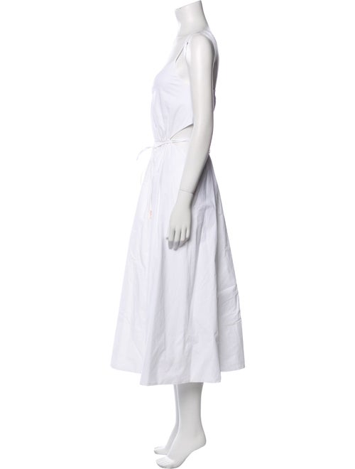 Halston V-Neck Midi Length Dress