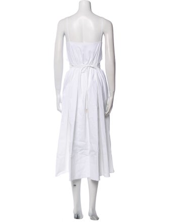 Halston V-Neck Midi Length Dress