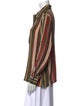Halston Silk Striped Button-Up Top