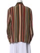 Halston Silk Striped Button-Up Top