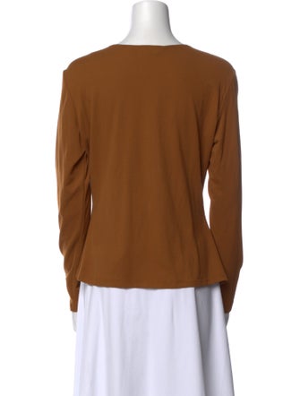 Halston Scoop Neck Long Sleeve Top