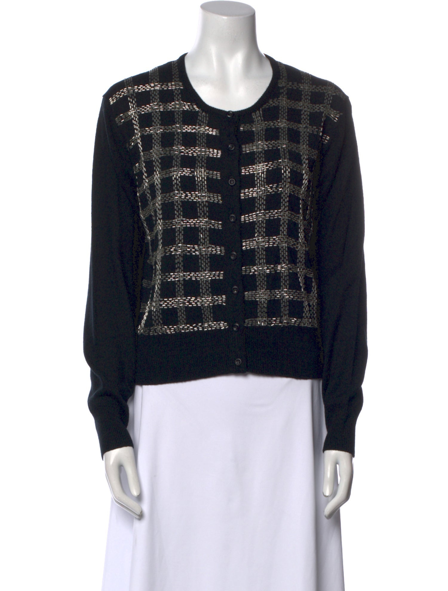 Halston Printed Crew Neck Sweater