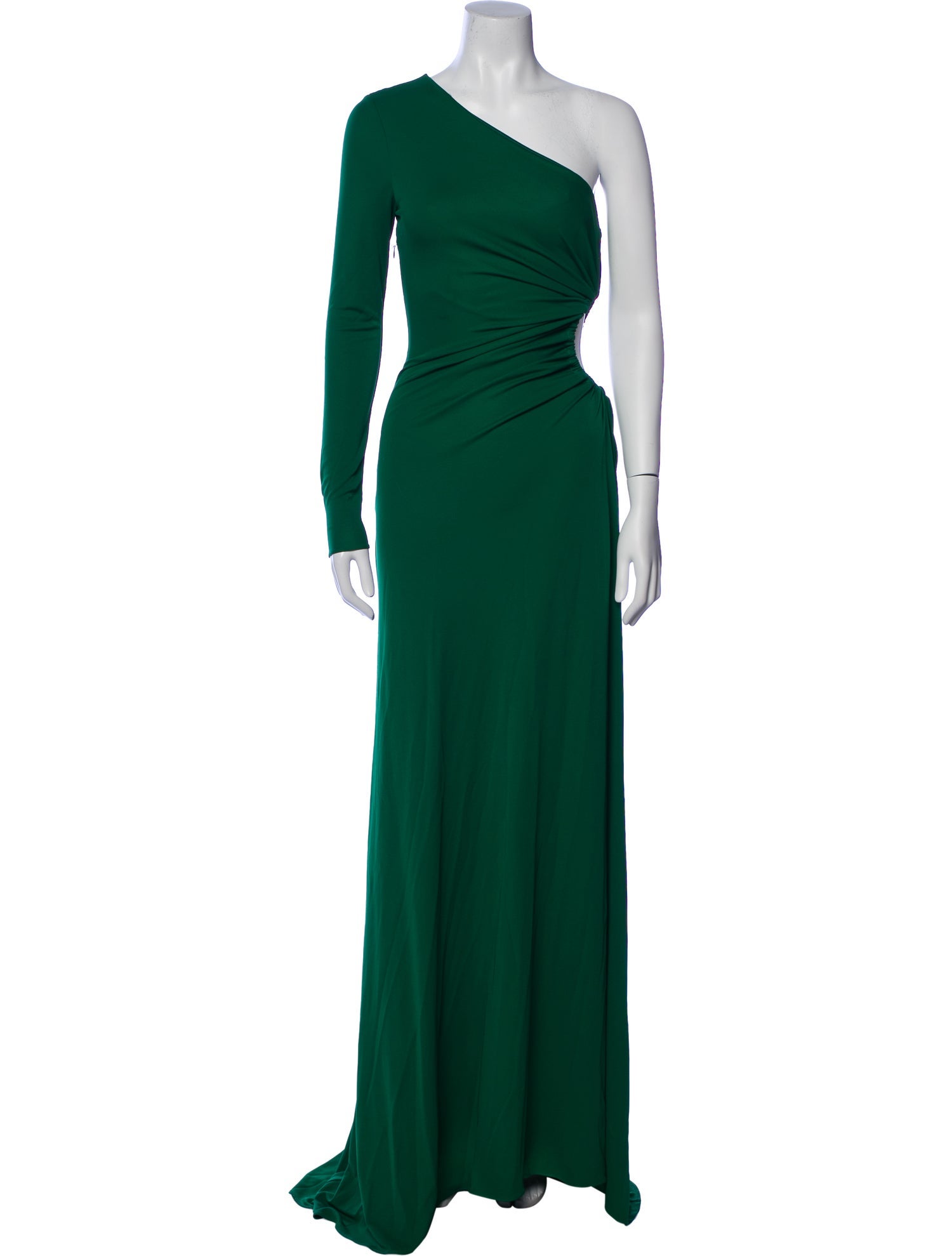 Halston One-Shoulder Long Dress