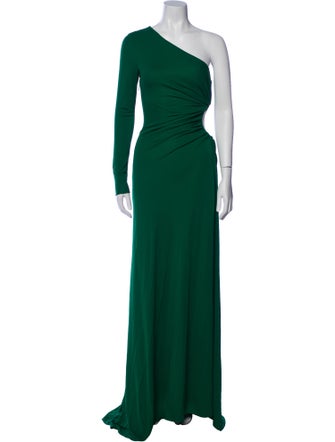 Halston One-Shoulder Long Dress