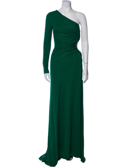 Halston One-Shoulder Long Dress