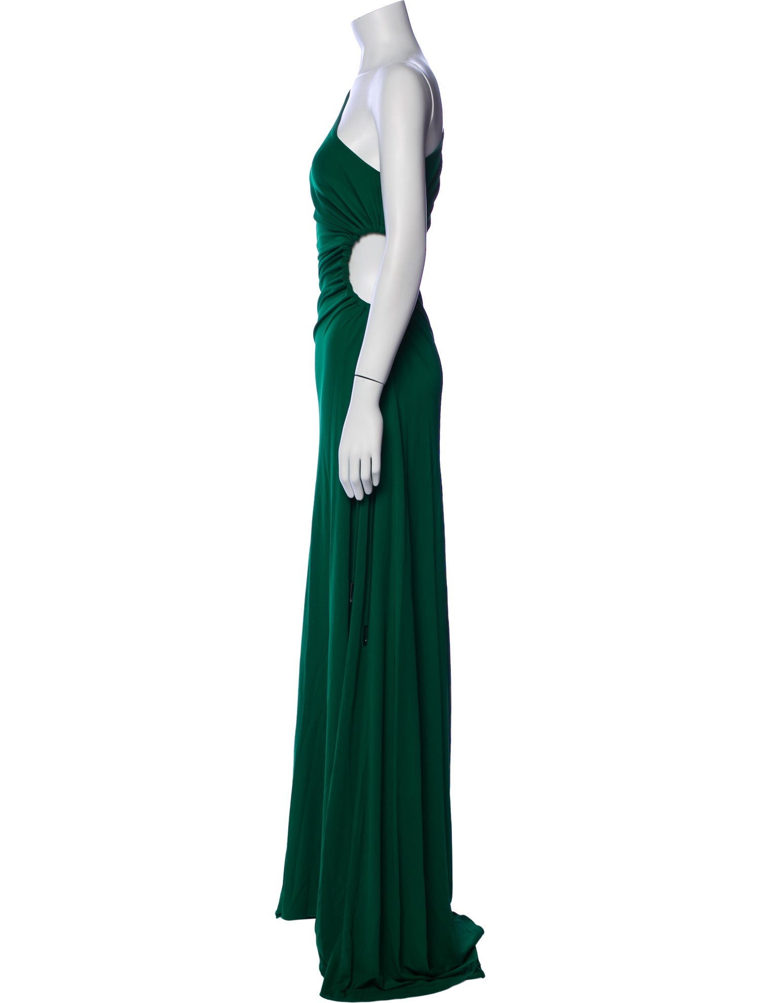 Halston One-Shoulder Long Dress