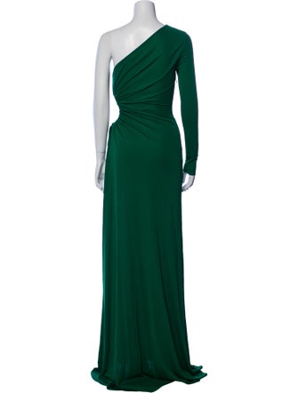 Halston One-Shoulder Long Dress