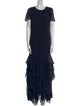Halston Crew Neck Long Dress