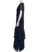 Halston Crew Neck Long Dress