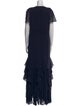 Halston Crew Neck Long Dress